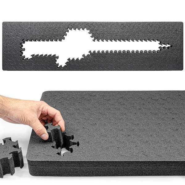 Eylar 53in Hard Rifle Case Equipped With Ragar Reconfigurable & Reusable XP Crosslinked Foam Insert - SA00015-BLK-RG-XP