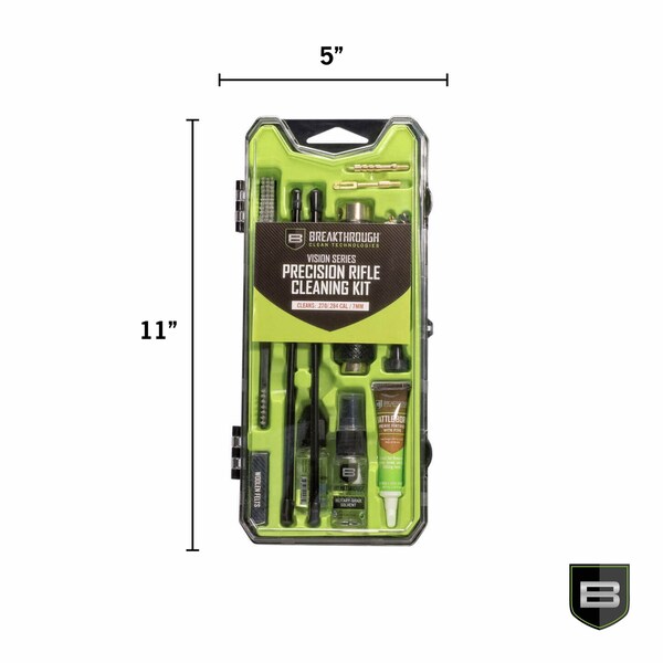 Breakthrough Clean Technologies Vision Series Rifle Cleaning Kit, .27, .284 Caliber & 7mm, Multi-Color - BT-CCC-270R