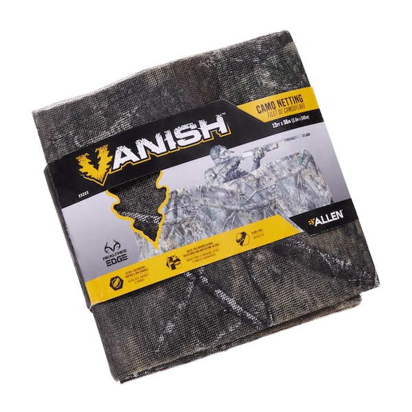 Vanish Camo Netting for Ground Hunting Blinds, 12' x 56 in., Realtree Edge Camo - 25322