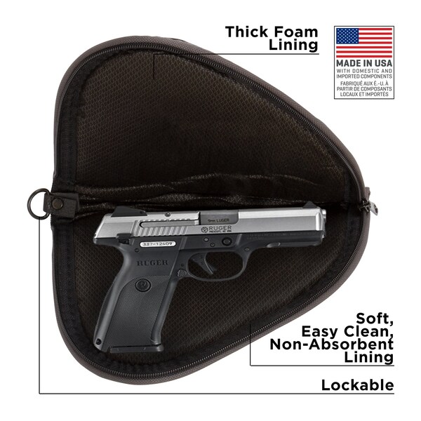 Allen Co 8-in. Deluxe Handgun Case, Black/Gray - 444-8