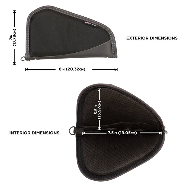 Allen Co 8-in. Deluxe Handgun Case, Black/Gray - 444-8