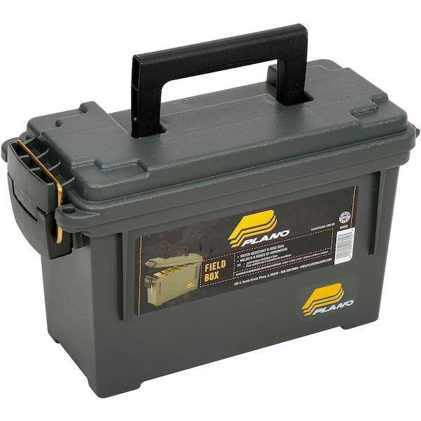 Plano Molding Water Resistant Ammo Can Filed Box, 11-5/8L x 5-1/8W x 7-1/8H, Green - 131200
