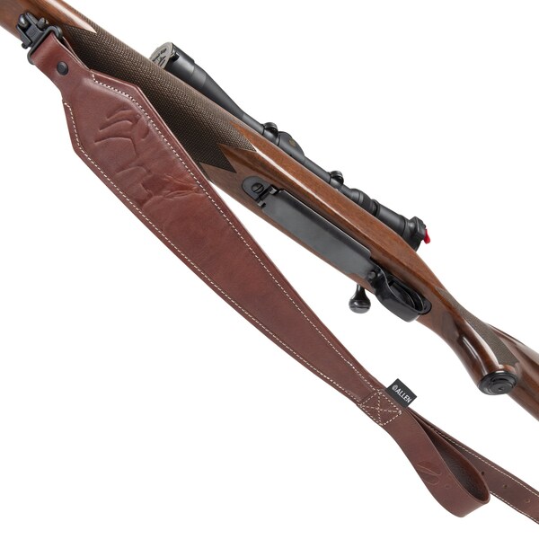 Allen Co Heritage Deer Deboss Leather Rifle Sling, Brown - 8510