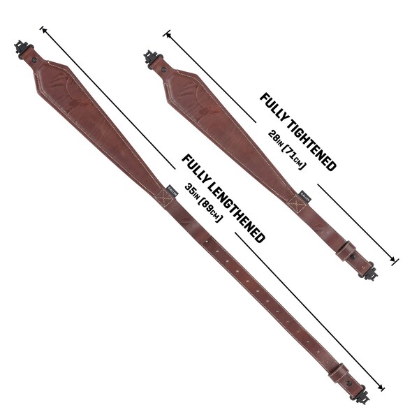 Allen Co Heritage Deer Deboss Leather Rifle Sling, Brown - 8510