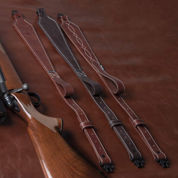 Allen Co Heritage Deer Deboss Leather Rifle Sling, Brown - 8510