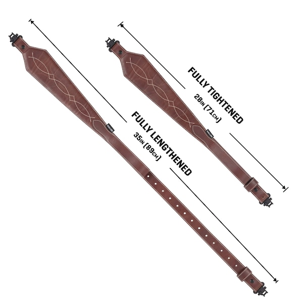 Allen Co Heritage Western Scallop Leather Rifle Sling, Brown - 8508