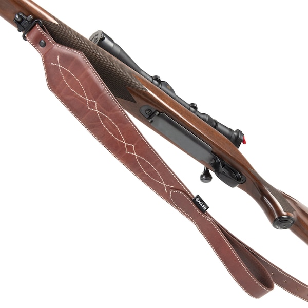 Allen Co Heritage Western Scallop Leather Rifle Sling, Brown - 8508