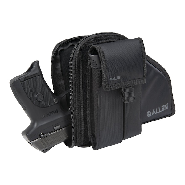 Allen Co Pistol Case with Mag Pouch, Compact Handguns up to 8 in., Black - 78-7