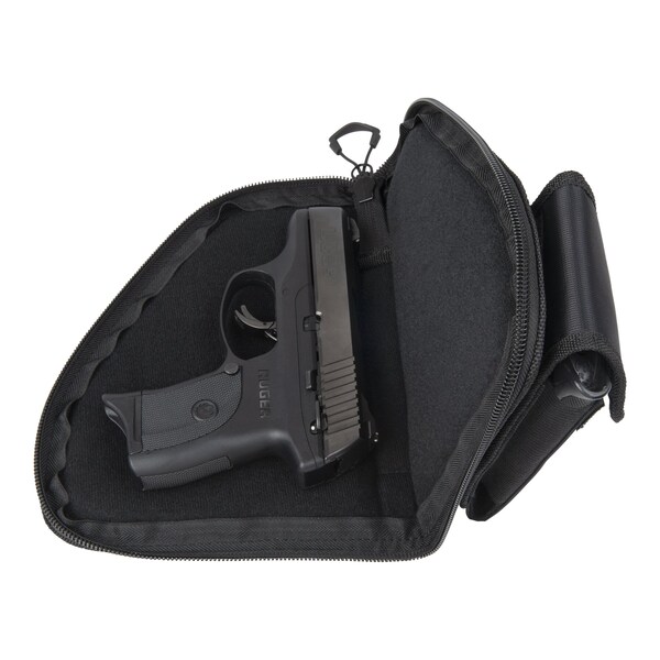 Allen Co Pistol Case with Mag Pouch, Compact Handguns up to 8 in., Black - 78-7