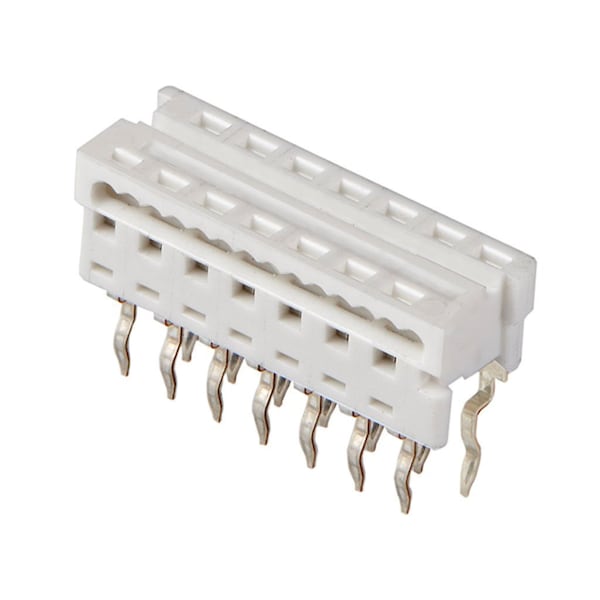 Molex Board Connector, 14 Contact(S), 2 Row(S), Female, Straight, 0.1 Inch Pitch, Solder Terminal, White - 905841314