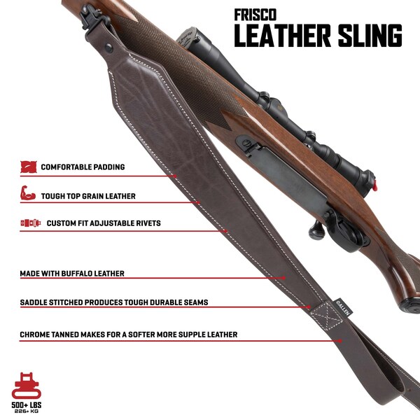 Allen Co Heritage Plain Dark Leather Rifle Sling, Mahogany - 8511