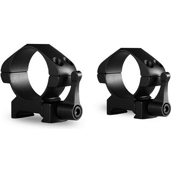 Hawke Optics Hawke Sport Optics  30mm Precision Steel Rings Weaver Medium with Lever, Black - 2 Piece - 23016