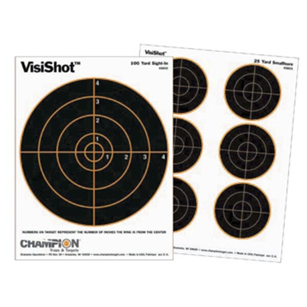 Champion Sports CH-45802 VisiShot Paper Targets 8 in. Bulls 8.5x11 - 10pk - PY-A-1883