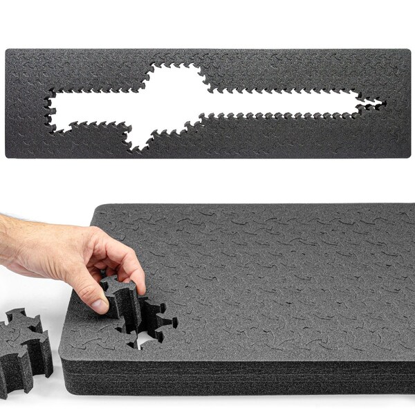 Eylar 53in Hard Rifle Case Equipped With Ragar Reconfigurable & Reusable XP Crosslinked Foam Insert - SA00015-NGRN-RG-XP