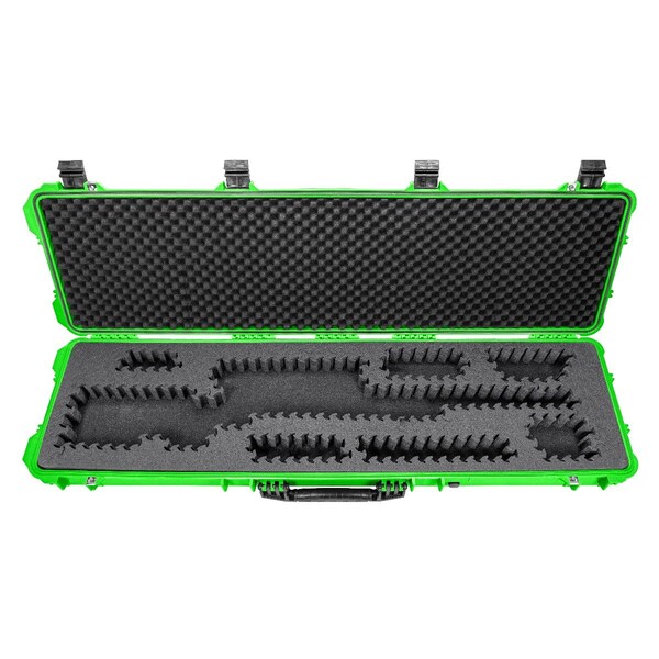 Eylar 53in Hard Rifle Case Equipped With Ragar Reconfigurable & Reusable XP Crosslinked Foam Insert - SA00015-NGRN-RG-XP
