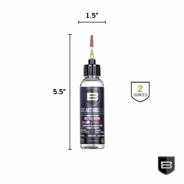 Breakthrough Clean Technologies Battle Born HP Pro Lubricant & Protectant, 2oz Bottle w/ Needle Tip Applicator, Clear - HPPRO-2OZ-NTA