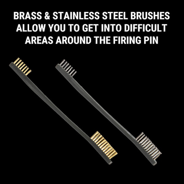 Breakthrough Clean Technologies Double-Ended Brush Set - Nylon, Phosphorus Bronze, Brass, & Stainless Steel - BT-DEB-4PK