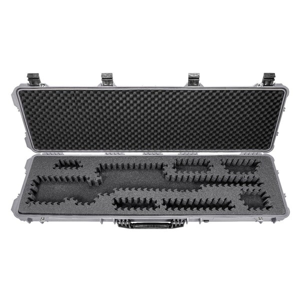 Eylar 53in Hard Rifle Case Equipped With Ragar Reconfigurable & Reusable XP Crosslinked Foam Insert - SA00015-GRA-RG-XP
