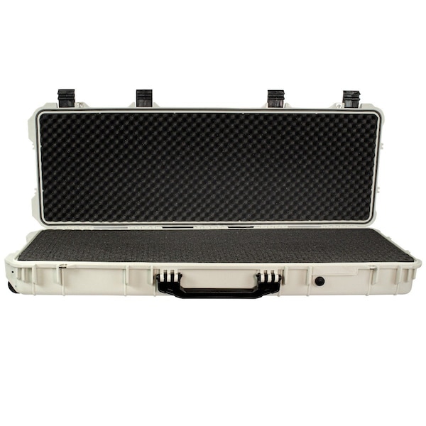 Eylar 48in Roller Hard Rifle Case Waterproof w/ Foam White - SA00014-WHI