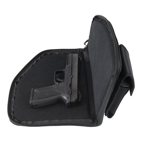 Allen Co Pistol Case with Mag Pouch, Full-Size Handguns up to 9.5 in., Black - 78-9