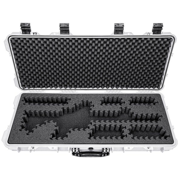 Eylar 38in Hard Rifle Case Equipped With Ragar Reconfigurable & Reusable XP Crosslinked Foam Insert - SA00013-WHI-RG-XP