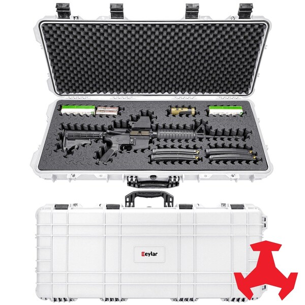 Eylar 38in Hard Rifle Case Equipped With Ragar Reconfigurable & Reusable XP Crosslinked Foam Insert - SA00013-WHI-RG-XP