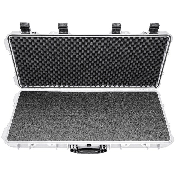 Eylar 38in Hard Rifle Case Equipped With Ragar Reconfigurable & Reusable XP Crosslinked Foam Insert - SA00013-WHI-RG-XP