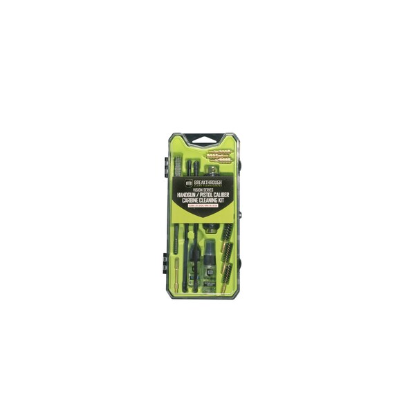 Breakthrough Clean Technologies Vision Series Multi-Caliber Handgun Cleaning Kit, 9mm, .35, .38, .40, & .45 Caliber, Multi-Color - BT-CCC-HG/PCC