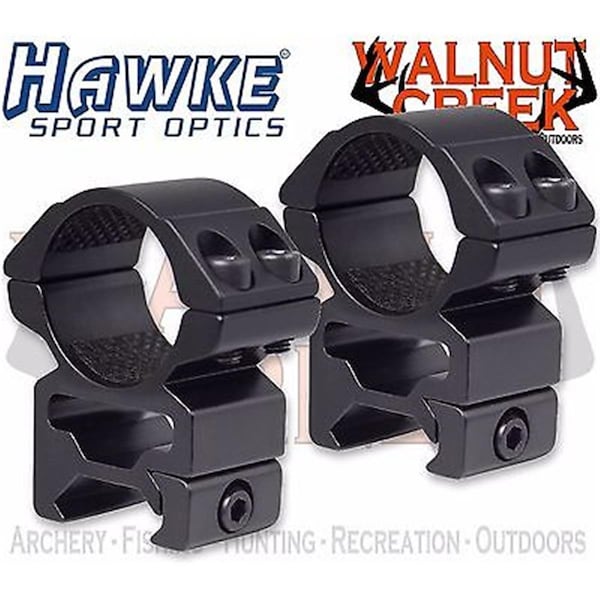 Hawke Optics Hawke Sport Optics  1 in. Sport Optics Weaver Rails High, Black - 2 Piece - 22114