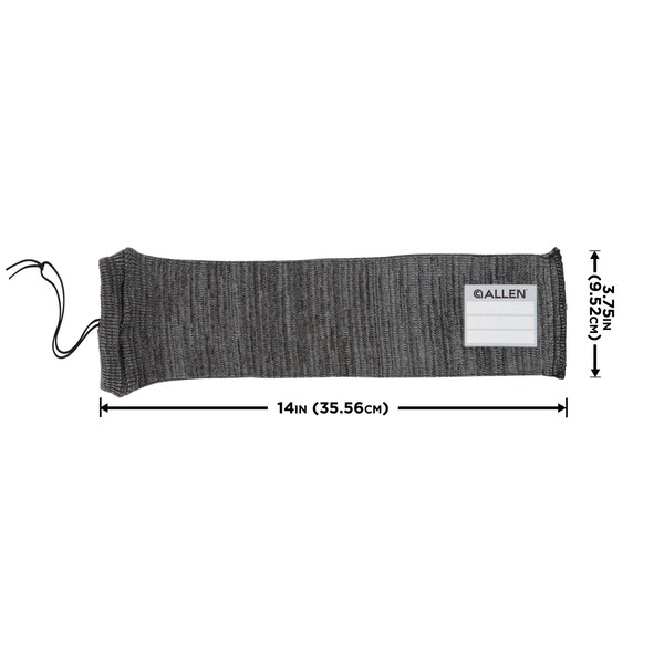 Allen Co 14-in. Gun Sock with Writeable ID Label, 14-in. Handguns & Revolvers, Gray - 13170