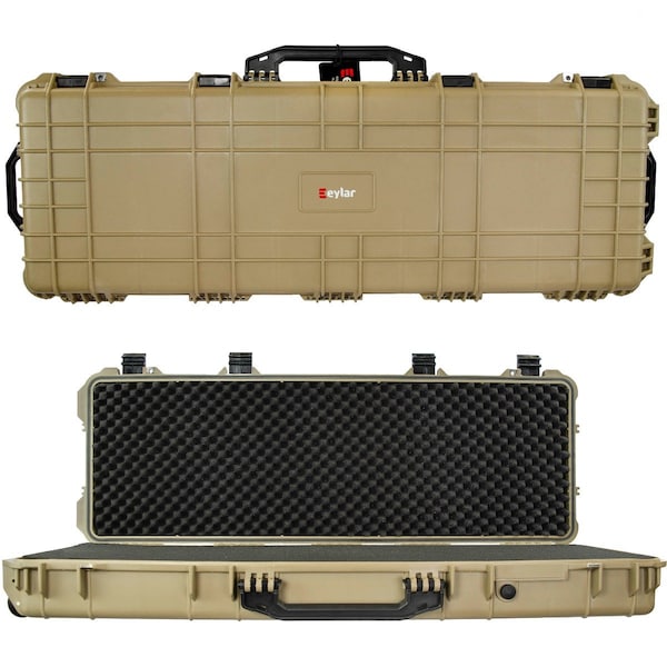 Eylar 38in Roller Hard Rifle Case Waterproof w/ Foam Tan - SA00013-TAN