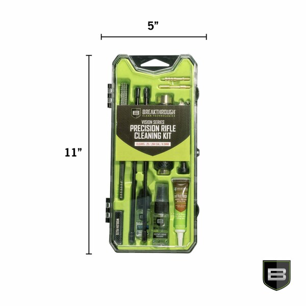 Breakthrough Clean Technologies Vision Series Rifle Cleaning Kit, .25 Caliber & 6.5mm, Multi-Color - BT-CCC-25R