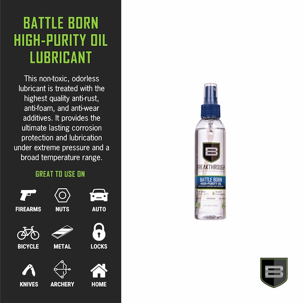 Breakthrough Clean Technologies Battle Born High-Purity Oil, 6oz Bottle, Clear - BTO-6OZ