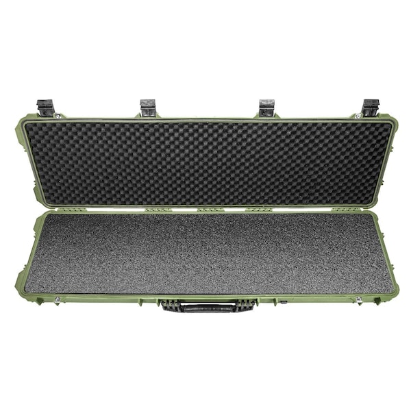 Eylar 53in Hard Rifle Case Equipped With Ragar Reconfigurable & Reusable XP Crosslinked Foam Insert - SA00015-GRN-RG-XP
