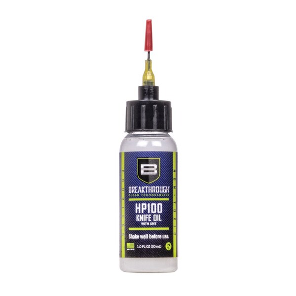 Breakthrough Clean Technologies HP100 Knife Oil w/ Sub-Micron Technology SMT, 1oz Bottle w/ Needle Tip Applicator, Clear - HP100KO-1OZ-NTA