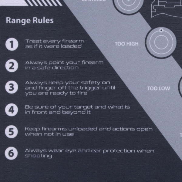 Allen Co Krome Handgun Shooting Range & Cleaning Mat, 16.5 in. L x 11 in. W, Black/Gray - 70547