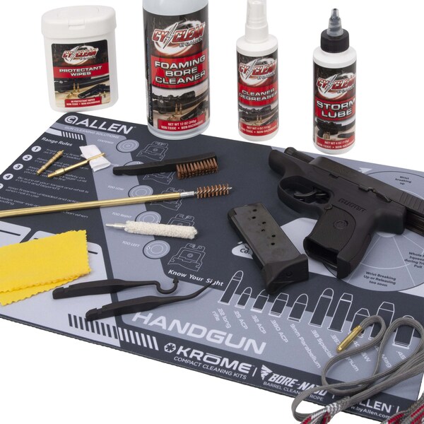 Allen Co Krome Handgun Shooting Range & Cleaning Mat, 16.5 in. L x 11 in. W, Black/Gray - 70547