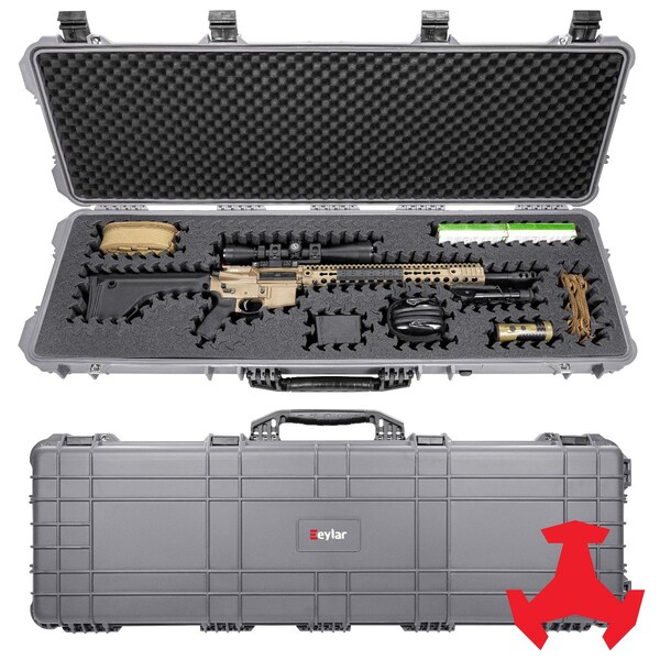 Eylar 48in Hard Rifle Case Equipped With Ragar Reconfigurable & Reusable XP Crosslinked Foam Insert - SA00014-GRA-RG-XP
