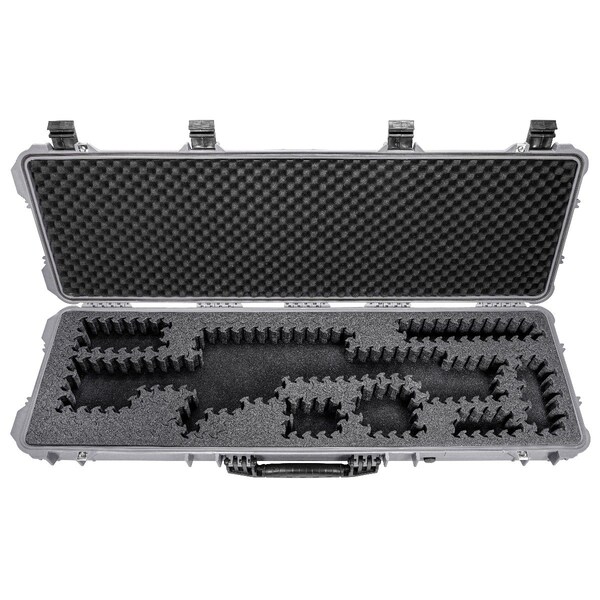 Eylar 48in Hard Rifle Case Equipped With Ragar Reconfigurable & Reusable XP Crosslinked Foam Insert - SA00014-GRA-RG-XP