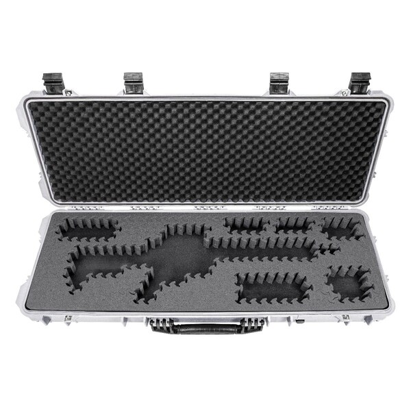 Eylar 44in Hard Rifle Case Equipped With Ragar Reconfigurable & Reusable XP Crosslinked Foam Insert - SA00008-WHI-RG-XP