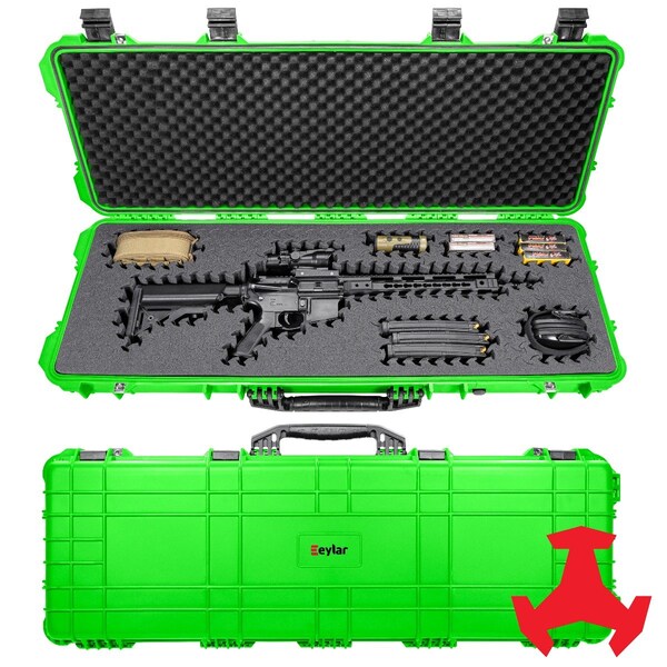 Eylar 44in Hard Rifle Case Equipped With Ragar Reconfigurable & Reusable XP Crosslinked Foam Insert - SA00008-NGRN-RG-XP