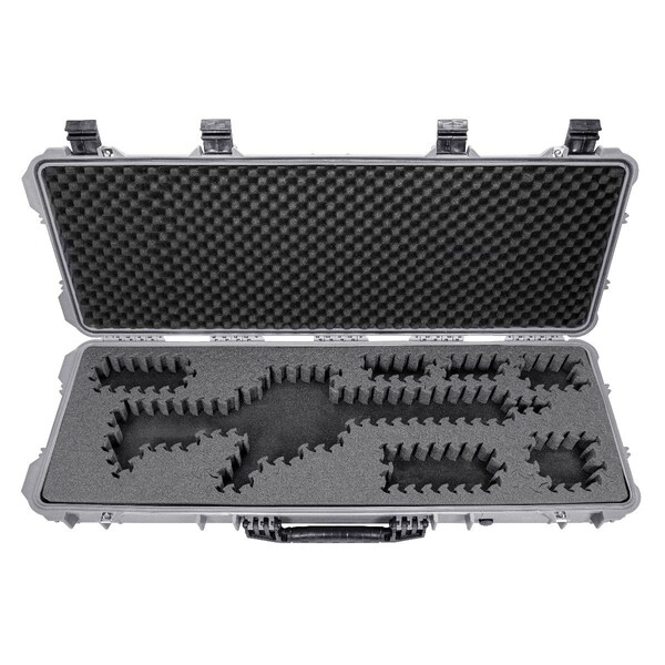 Eylar 44in Hard Rifle Case Equipped With Ragar Reconfigurable & Reusable XP Crosslinked Foam Insert - SA00008-GRA-RG-XP