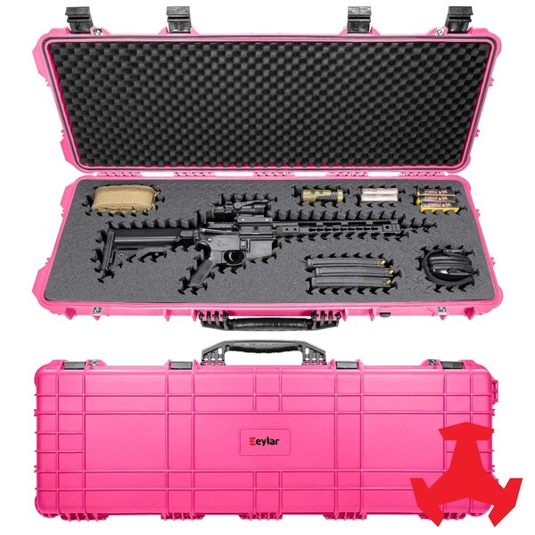 Eylar 44in Hard Rifle Case Equipped With Ragar Reconfigurable & Reusable XP Crosslinked Foam Insert - SA00008-PNK-RG-XP