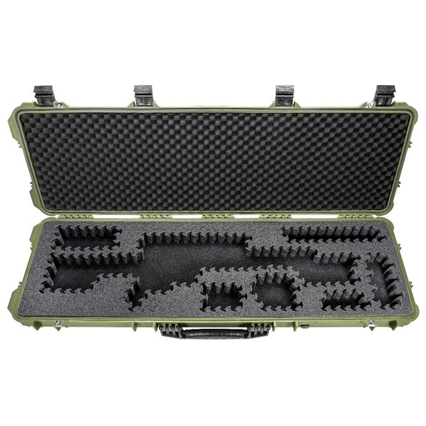 Eylar 48in Hard Rifle Case Equipped With Ragar Reconfigurable & Reusable XP Crosslinked Foam Insert - SA00014-GRN-RG-XP