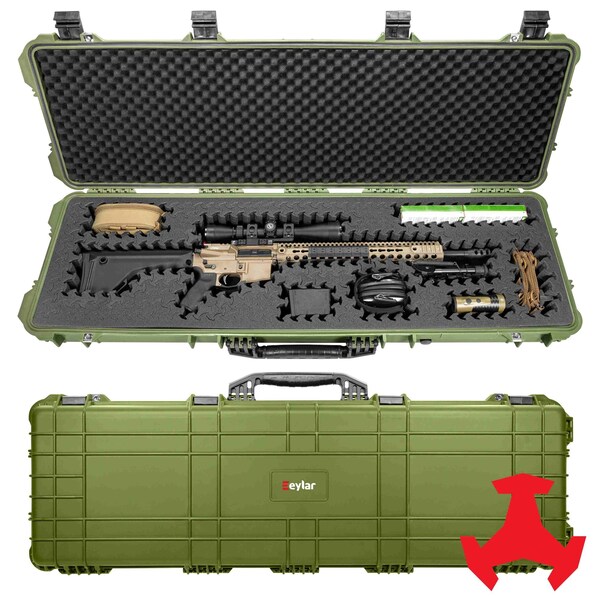 Eylar 48in Hard Rifle Case Equipped With Ragar Reconfigurable & Reusable XP Crosslinked Foam Insert - SA00014-GRN-RG-XP