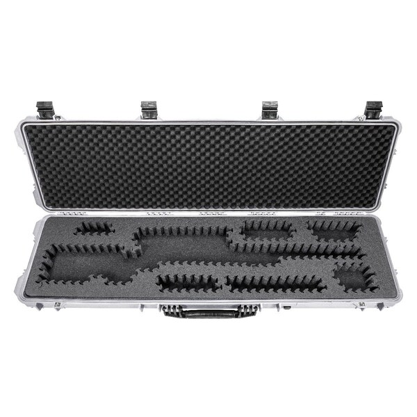 Eylar 53in Hard Rifle Case Equipped With Ragar Reconfigurable & Reusable XP Crosslinked Foam Insert - SA00015-WHI-RG-XP