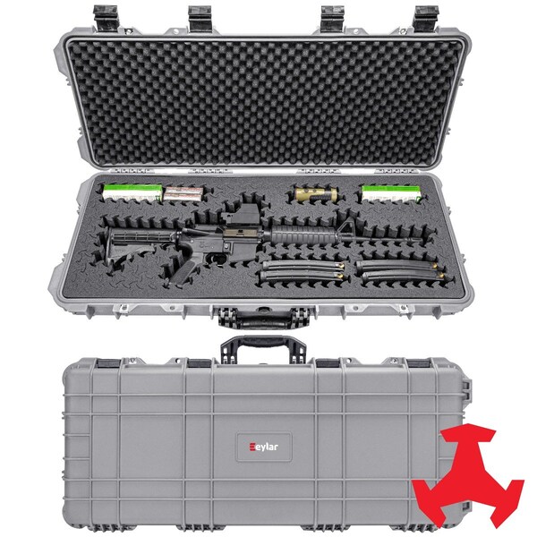 Eylar 38in Hard Rifle Case Equipped With Ragar Reconfigurable & Reusable XP Crosslinked Foam Insert - SA00013-GRA-RG-XP