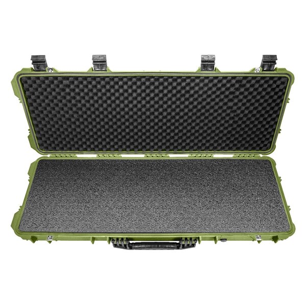 Eylar 44in Hard Rifle Case Equipped With Ragar Reconfigurable & Reusable XP Crosslinked Foam Insert - SA00008-GRN-RG-XP