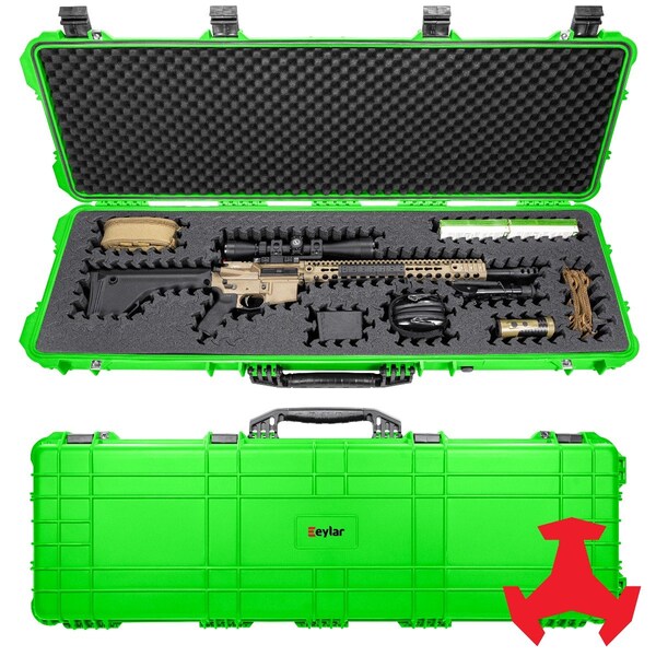 Eylar 48in Hard Rifle Case Equipped With Ragar Reconfigurable & Reusable XP Crosslinked Foam Insert - SA00014-NGRN-RG-XP