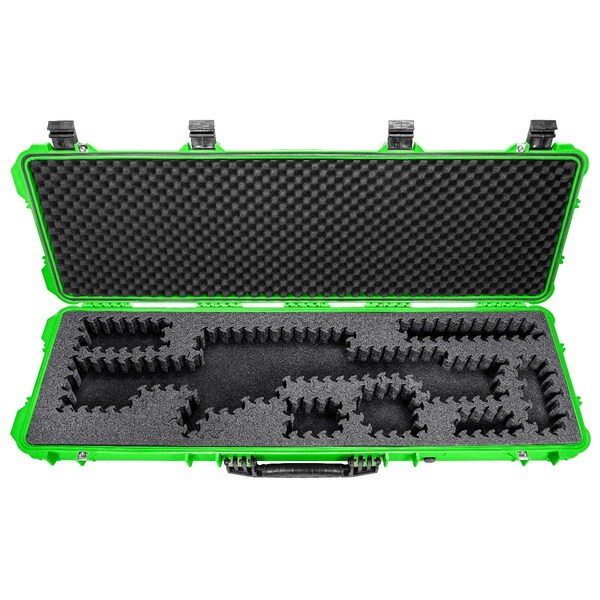 Eylar 48in Hard Rifle Case Equipped With Ragar Reconfigurable & Reusable XP Crosslinked Foam Insert - SA00014-NGRN-RG-XP